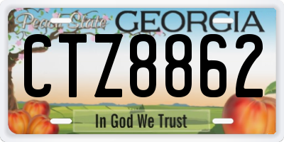 GA license plate CTZ8862