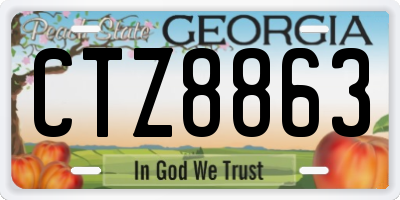 GA license plate CTZ8863