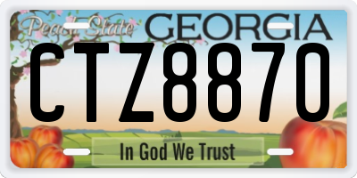 GA license plate CTZ8870