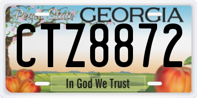 GA license plate CTZ8872