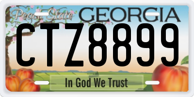 GA license plate CTZ8899