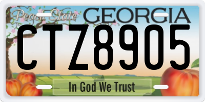 GA license plate CTZ8905