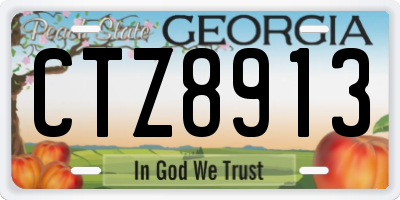 GA license plate CTZ8913