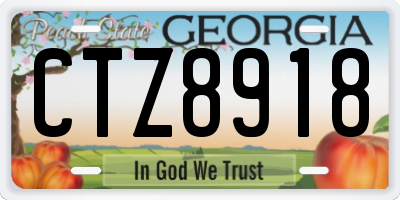 GA license plate CTZ8918