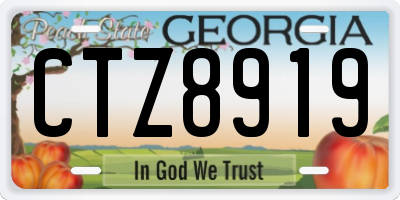 GA license plate CTZ8919