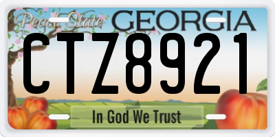 GA license plate CTZ8921