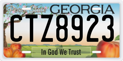 GA license plate CTZ8923