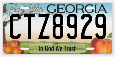 GA license plate CTZ8929