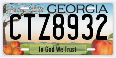 GA license plate CTZ8932