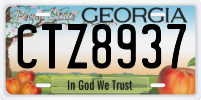 GA license plate CTZ8937