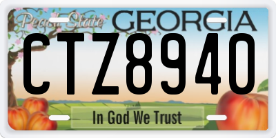 GA license plate CTZ8940