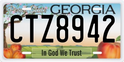 GA license plate CTZ8942