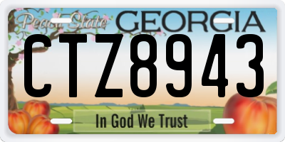 GA license plate CTZ8943