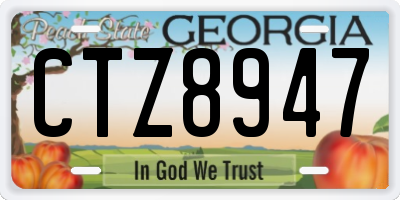 GA license plate CTZ8947