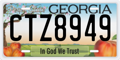 GA license plate CTZ8949