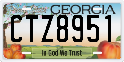 GA license plate CTZ8951