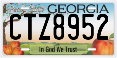 GA license plate CTZ8952