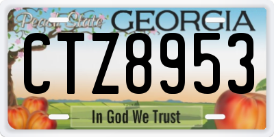 GA license plate CTZ8953