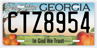 GA license plate CTZ8954