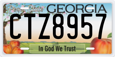GA license plate CTZ8957