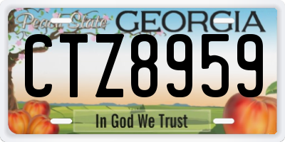 GA license plate CTZ8959