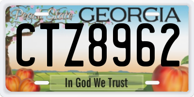 GA license plate CTZ8962