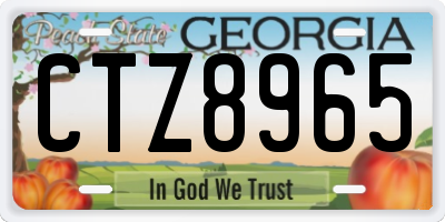 GA license plate CTZ8965