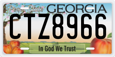 GA license plate CTZ8966