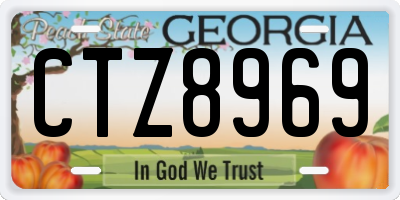 GA license plate CTZ8969