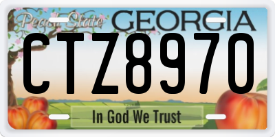 GA license plate CTZ8970