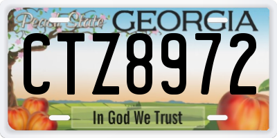 GA license plate CTZ8972