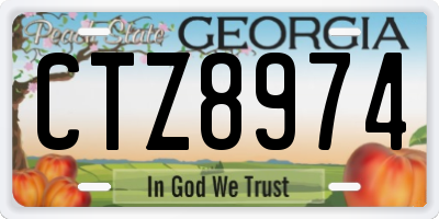 GA license plate CTZ8974