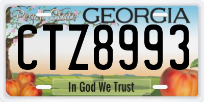 GA license plate CTZ8993