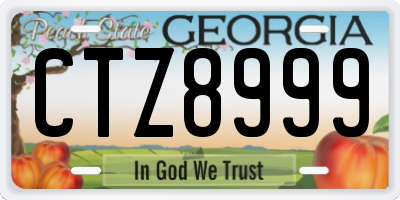 GA license plate CTZ8999