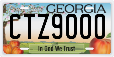 GA license plate CTZ9000