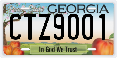 GA license plate CTZ9001
