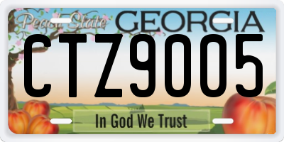 GA license plate CTZ9005