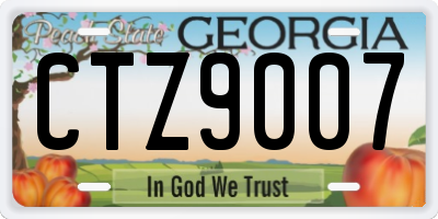 GA license plate CTZ9007
