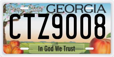 GA license plate CTZ9008