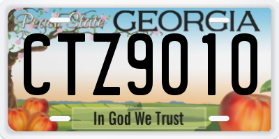 GA license plate CTZ9010