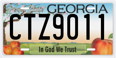 GA license plate CTZ9011
