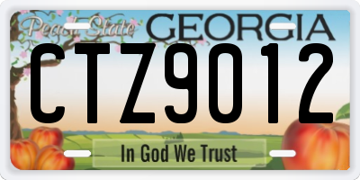 GA license plate CTZ9012