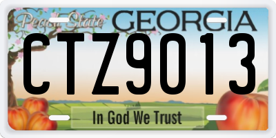 GA license plate CTZ9013