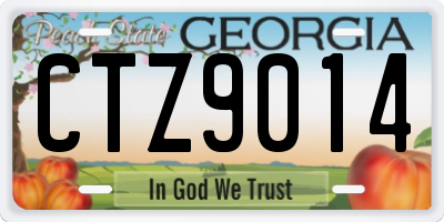 GA license plate CTZ9014