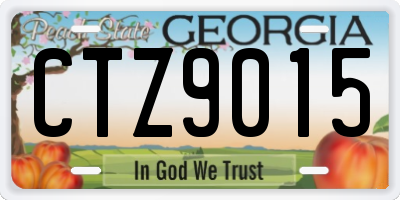 GA license plate CTZ9015