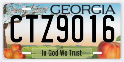 GA license plate CTZ9016