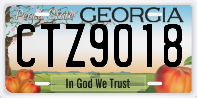 GA license plate CTZ9018