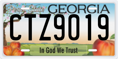 GA license plate CTZ9019