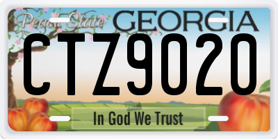 GA license plate CTZ9020