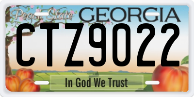 GA license plate CTZ9022